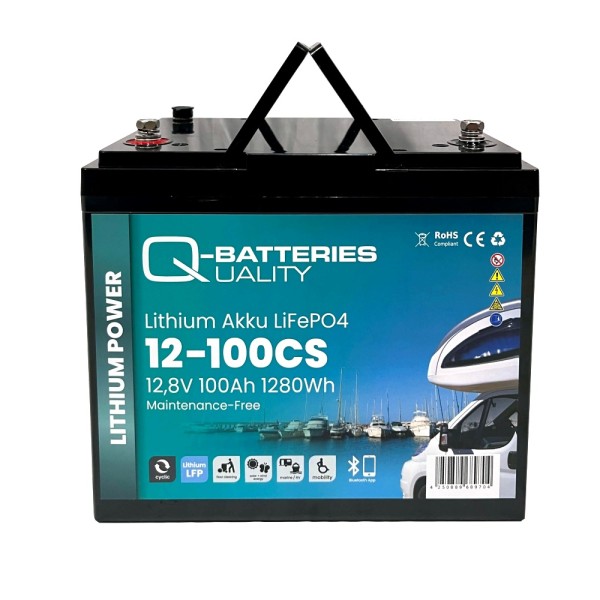 12V 100Ah Lithium Domestic Leisure Battery Heated Bluetooth Q-batteries 12-100CS