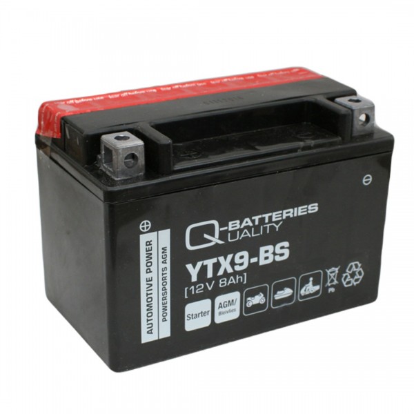 Q-Batteries Motorcycle battery YTX9-BS AGM 50812 12V 8Ah 120A