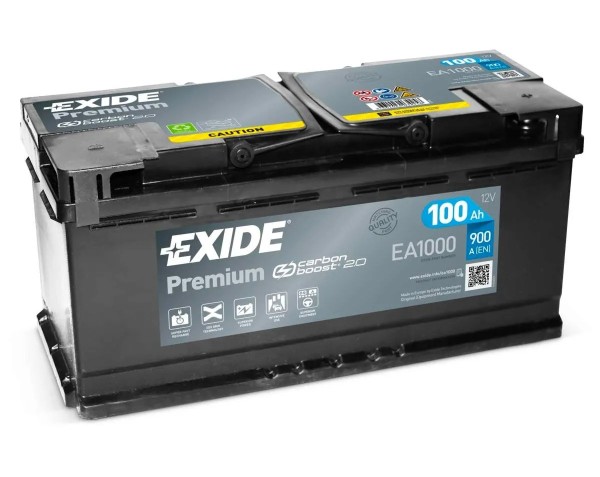 Exide Premium Carbon Boost EA1000 12V 100Ah 900A Starter Battery