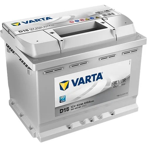 VARTA D15 Silver Dynamic 12V 63Ah 610A car battery 563 400 061