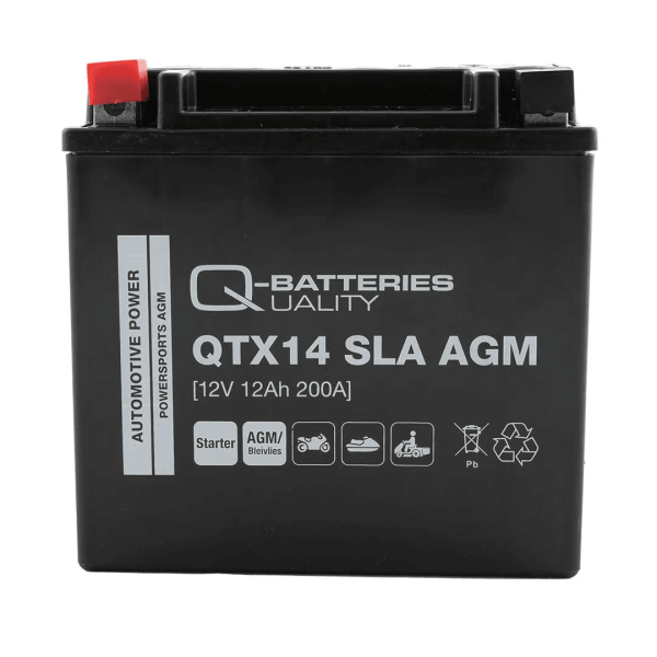 Q-Batteries QTX14 SLA AGM 12V 12Ah 200A Motorcycle Battery