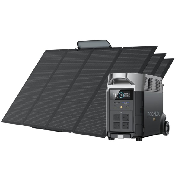 EcoFlow DELTA Pro Portable Power Station + 3X 160W Solar Panel