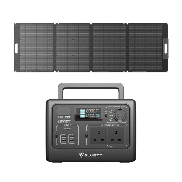 BLUETTI EB55 Solar Generator + PV120 Solar Panel