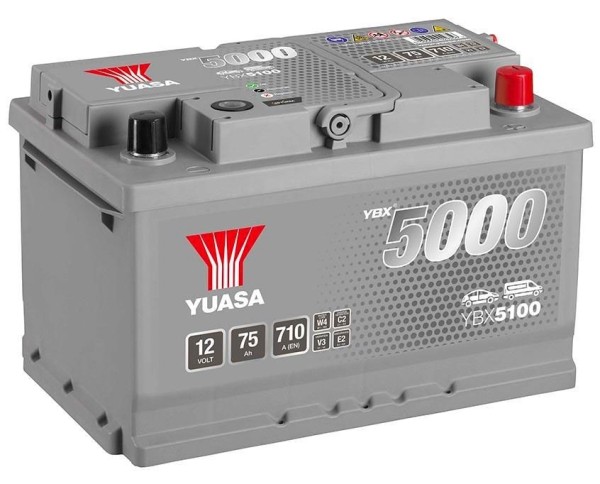 Yuasa YBX5100 75Ah 710A Type 100 12V Car Battery