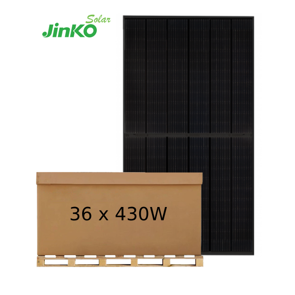 36 x Jinko Tiger Neo 430W Mono All Black Solar Panel (Full Pallet) - JKM430N-54HL4R-B