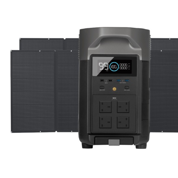 Ecoflow Delta Pro Portable Power Station + 2 x 400W Solar Panel