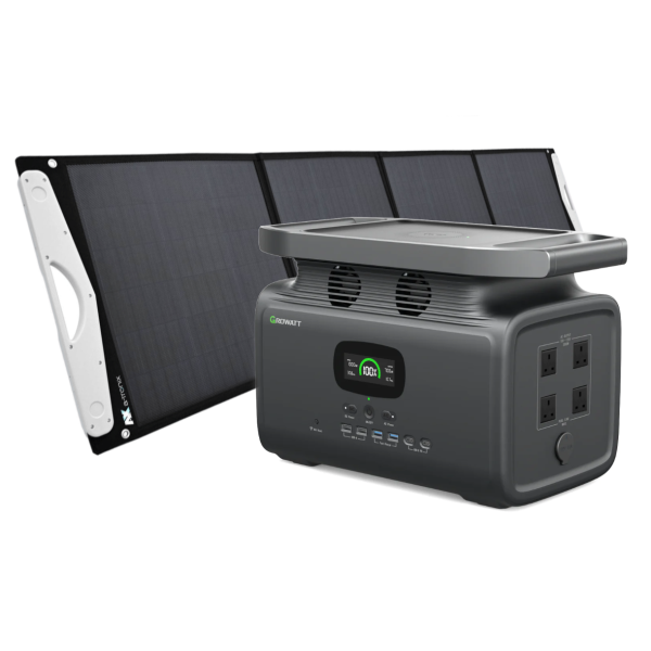 Growatt Infinity 1500 Portable Power Station + a-Tronix 200W Foldable Solar Panel