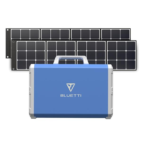 BLUETTI EB240 Portable Solar Generator + 2 x 200W Solar Panel