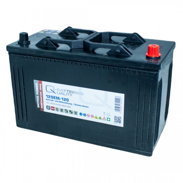 Q-Batteries 12SEM-120 12V 120Ah Semi traction battery