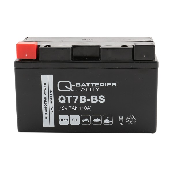 Q-Batteries QT7B-BS Gel 12V 7Ah 110A Motorcycle Battery