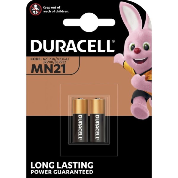 Duracell MN21/A23 Alkaline Battery 12V (Blister of 2)