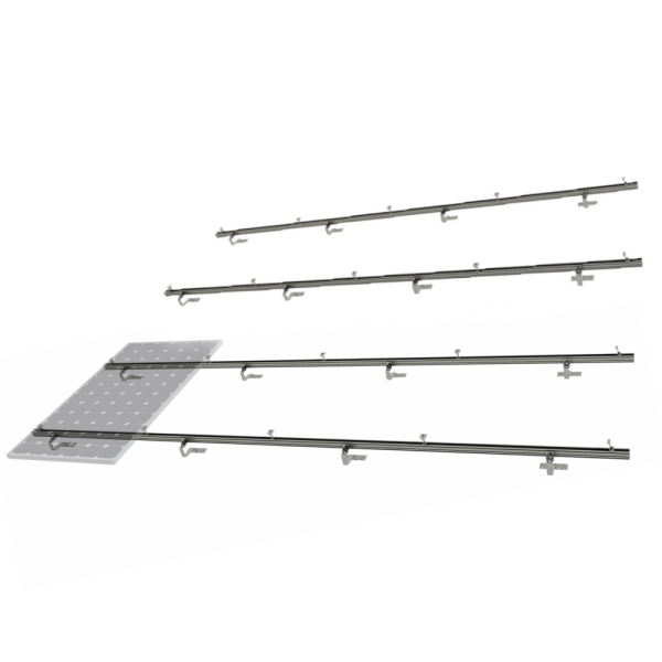 Clenergy 8 Panel (2x4) Solar Fixing Kit for Tiled Roof - Grey