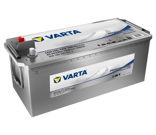 12V 190Ah Dual Purpose Domestic Leisure Battery Varta Professional LED190
