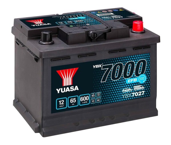 Yuasa YBX7027 EFB Start Stop 65Ah 600A 12V Car Battery Type 027