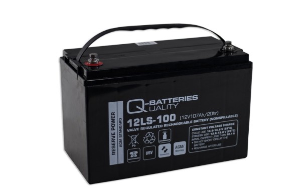 Q-Batteries 12LS-100 12V 107Ah Deep Cycle VRLA AGM Battery
