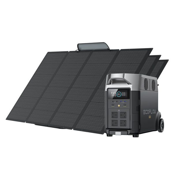 Ecoflow Delta Pro Portable Power Station + 3 x 400W Solar Panel