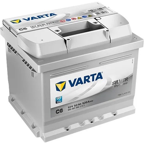 VARTA C6 Silver Dynamic 12V 52Ah 520A car battery 552 401 052