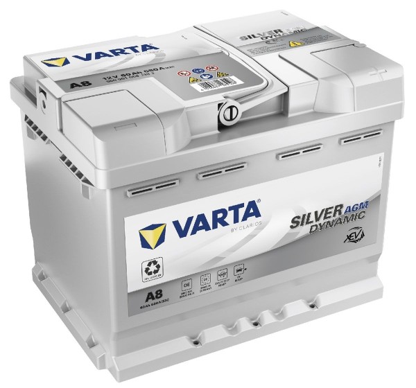 Varta Silver Dynamic A8 (D52) xEV AGM 12V 60Ah 680CCA Type 027 Car Battery