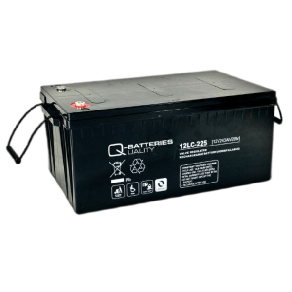 12V 243Ah Deep Cycle Domestic Leisure Battery Q-Batteries 12LC-225 AGM