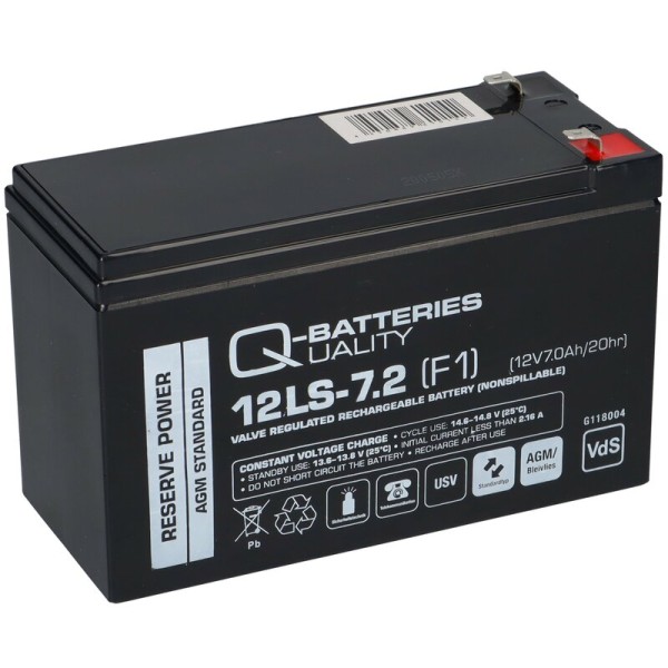 Q-Batteries 12LS-7.2 F1 12V 7Ah lead fleece battery