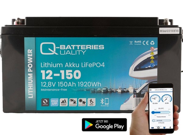 12.8V 150Ah Lithium Domestic Leisure Battery Q-Batteries Lithium Akku 12-150