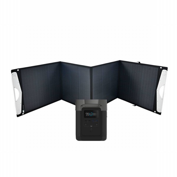 Ecoflow Delta Portable Power station Bundle with a-TroniX Foldable Solar Panel 200W
