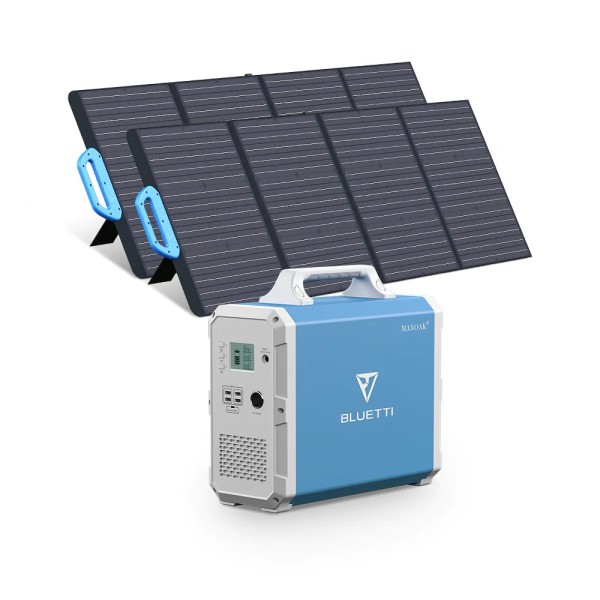 BLUETTI EB150 Portable Solar Generator + 2 x 200W Solar Panel - DNU