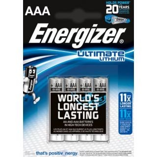 Energizer Ultimate Lithium L92 Micro AAA Battery (4 Blister Pack)