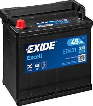 EXIDE EB451 Excell car battery 45Ah 330A 049SE