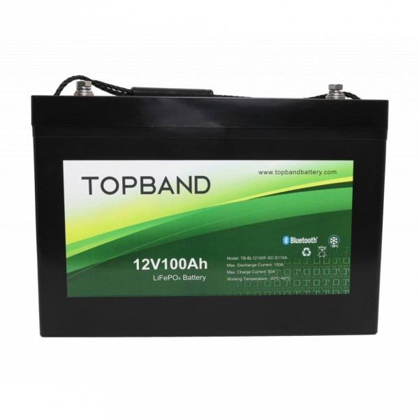 Topband 12.8V 100ah Lithium battery Bluetooth and Heated