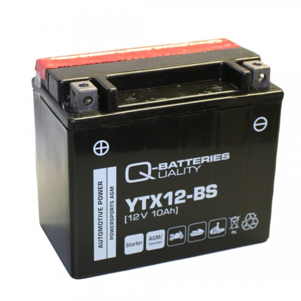 Q-Batteries YTX12-BS AGM Motorcycle Battery Main Image