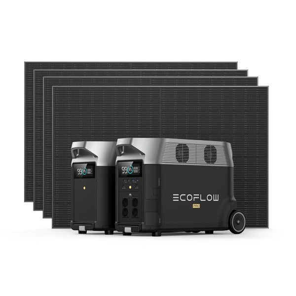 EcoFlow DELTA Pro + Four 400W Rigid Solar Panel + Extra Battery Bundle UK SOCKETS