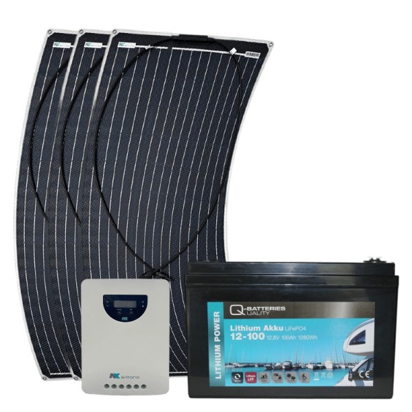 a-TroniX solar system mobile home 300W with LiFePO4 12V 100Ah and MPPT charge controller
