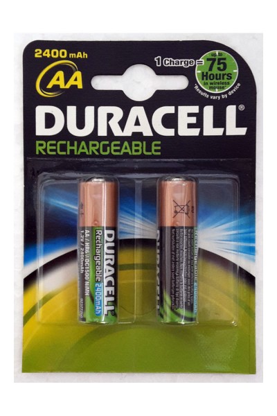 Duracell Rechargeable Precharged Battery Mignon AA HR6 2400mAh NiMH (Blister of 2)