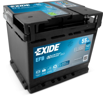 12V 55Ah Engine Starter Battery Exide EL550 EFB