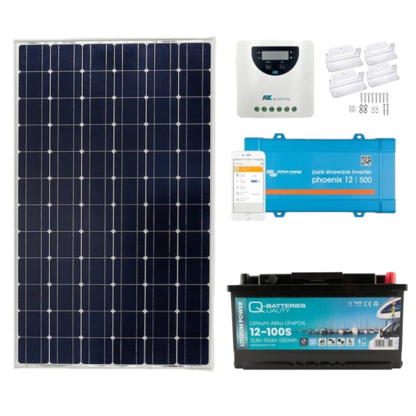 175W Off-grid Shed Solar Kit with 20A MPPT, 500W inverter and LifePO4 Battery