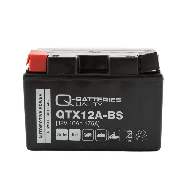 Q-Batteries QTX12A-BS Gel 12V 10Ah 175A Motorcycle Battery