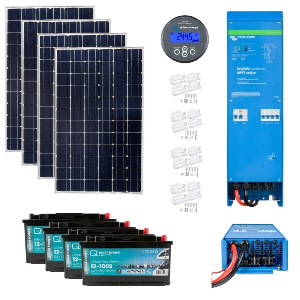 Victron Off-grid Lithium Kit with 700W Solar Panels 5.2 kW Lithium Battery Storage 12V, Cabin Office