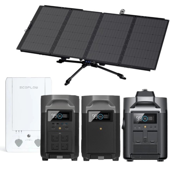 9kWh EcoFlow DELTA Pro Mega Bundle + 400W Solar Panel and Solar Tracker