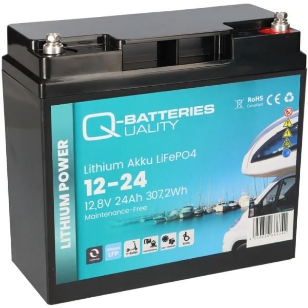 12.8V 24Ah Lithium Domestic Leisure Battery Q-Batteries Lithium Akku 12-24