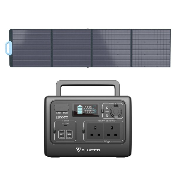 BLUETTI EB55 Solar Generator + PV200 Solar Panel