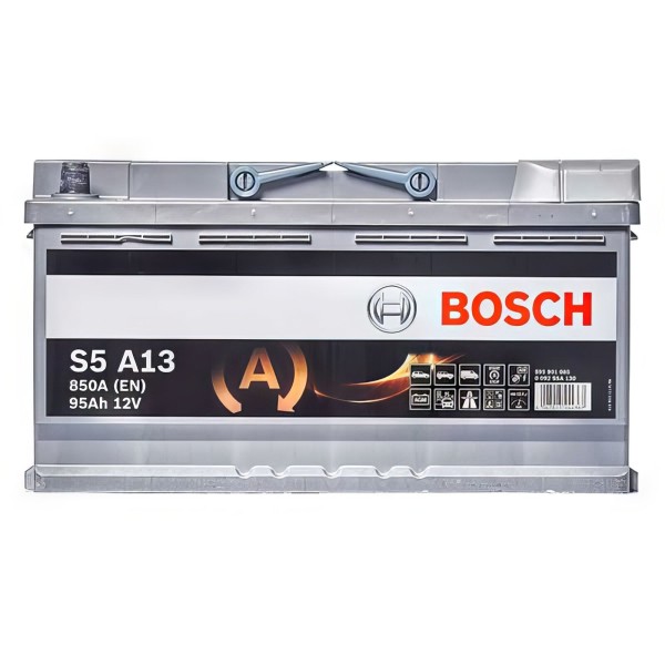 12V 95Ah Engine Starter Battery Bosch S5A13 AGM, Starter Batteries, Motorhome Batteries, Batteries