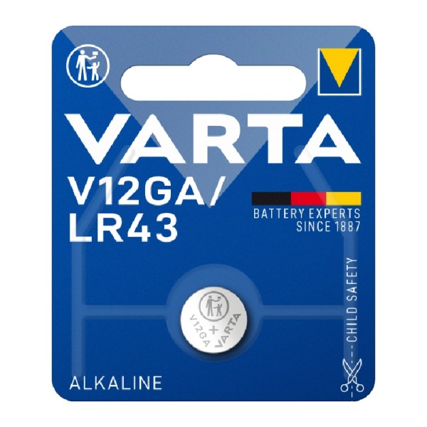 Varta Electronics V12GA LR43 Photo Battery 1.5V pack of 1