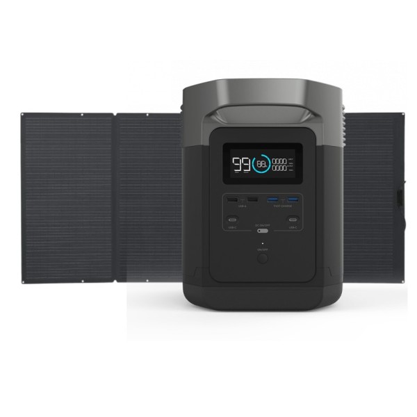 EcoFlow Delta Portable Power Station 1300Wh with solar panel 400W, portable power generator