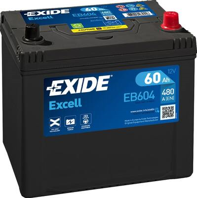 12V 60Ah Engine Starter Battery Exide Excell EB604