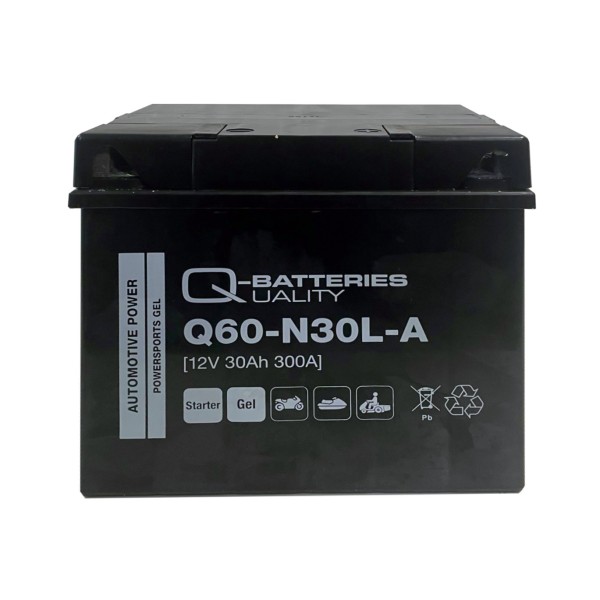 Q-Batteries Q60-N30L-A Gel 12V 30Ah 300A Din 53030 Motorcycle Battery