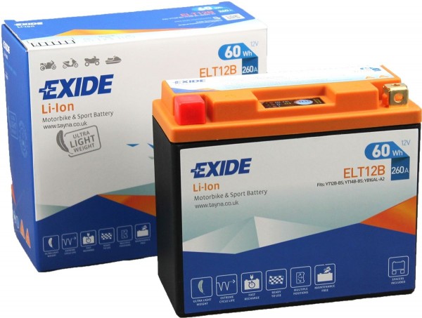 ELT12B EXIDE LI-ION Lithium Motorbike Battery 12V 60Wh 260A