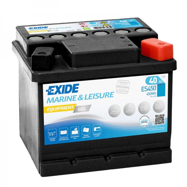 12V 56Ah Domestic Leisure battery Exide ES450 Gel